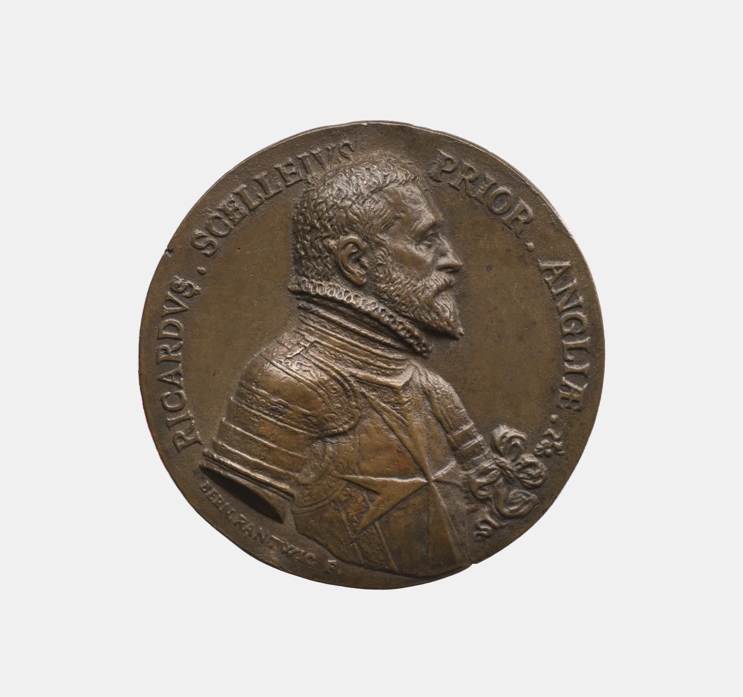 Engraved portrait of Sir Richard Shelley, Prior of the English Nation of the Knights of Malta