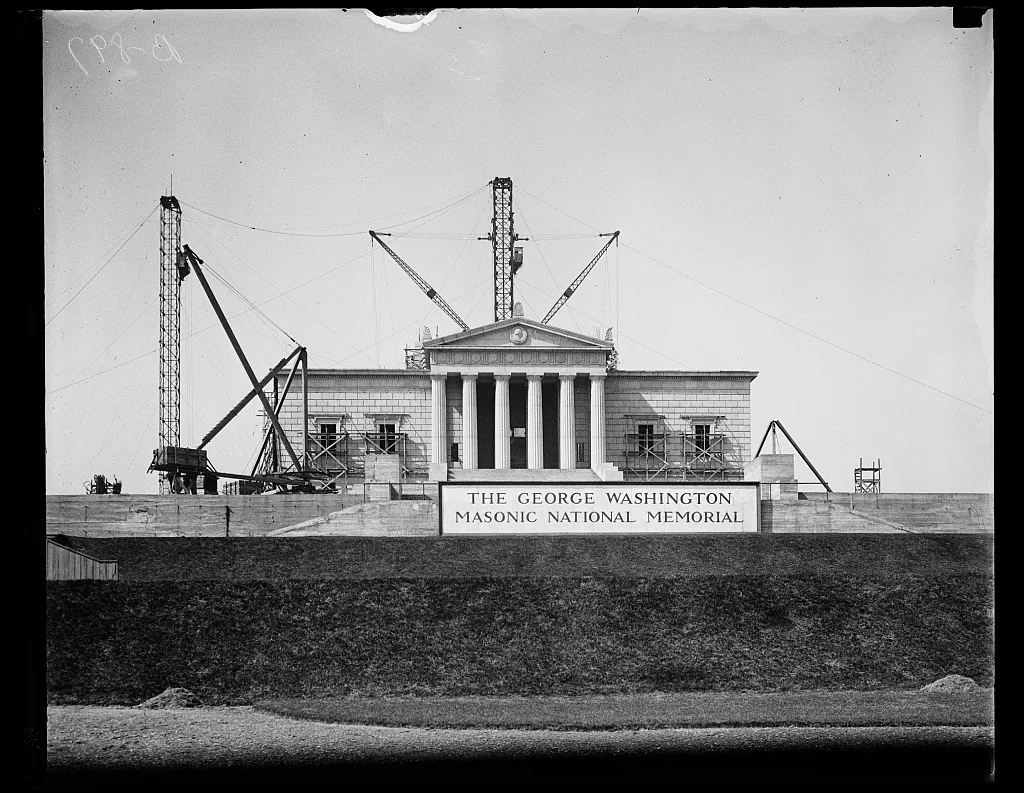 The George Washington Masonic National Memorial under construction in Alexandria in 1927