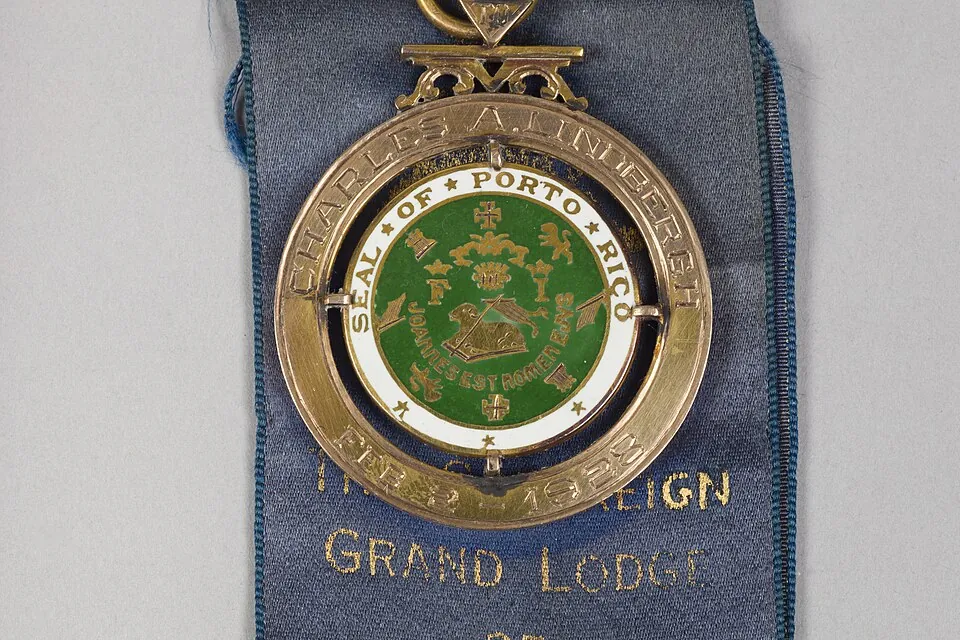 Masonic Medal from Puerto Rico Given to Charles Lindbergh