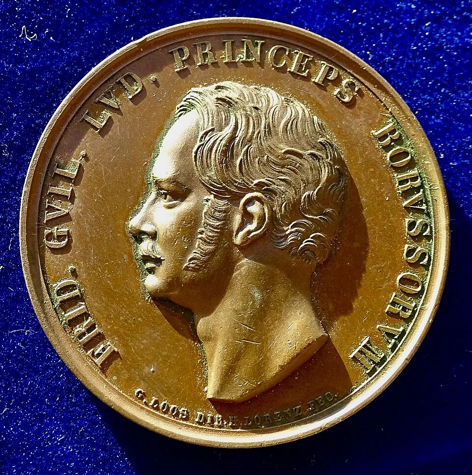 Medal Freemason Prince William joining the Union of Prussian Grand Masters Berlin 1840, obverse