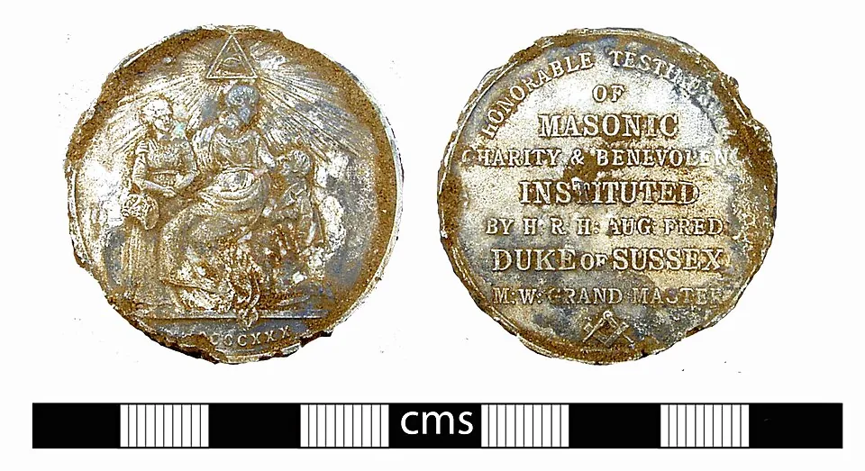 Modern medal, Masonic commemorative medal (FindID 434949)
