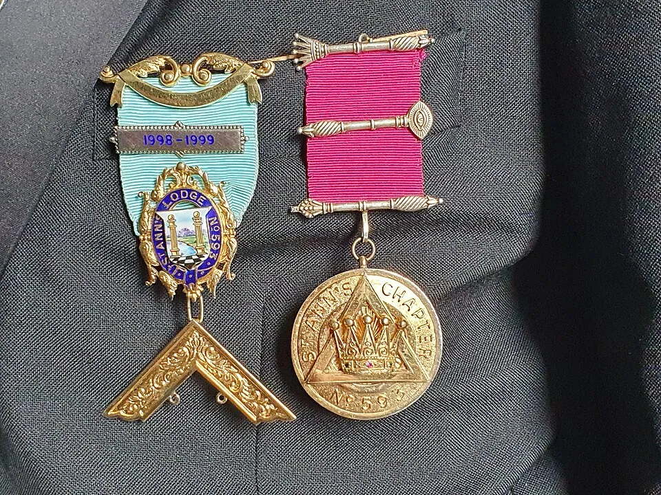 Past Master and Chapter masonic jewels, Redruth, Cornwall - September 2023