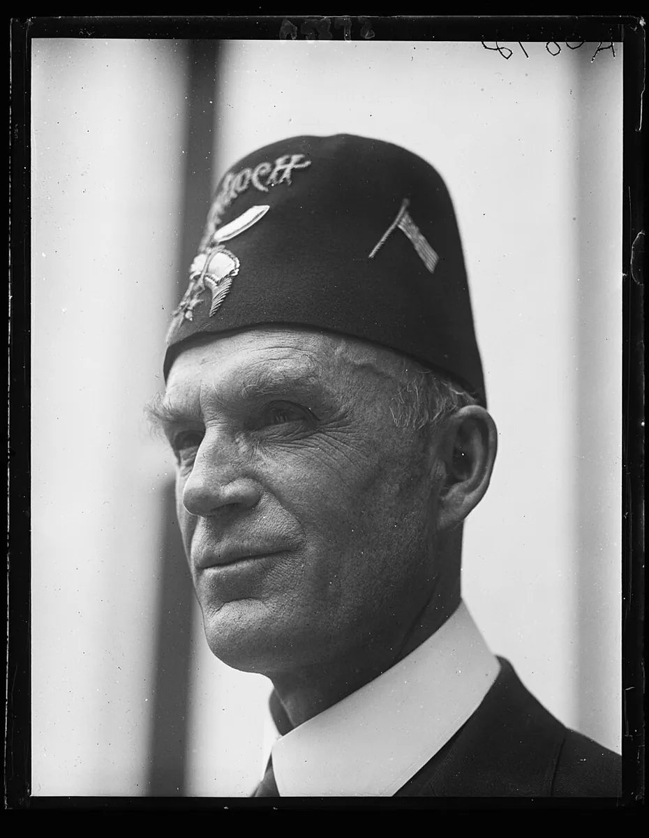 Senator Simeon D. Fess in Shrine fez